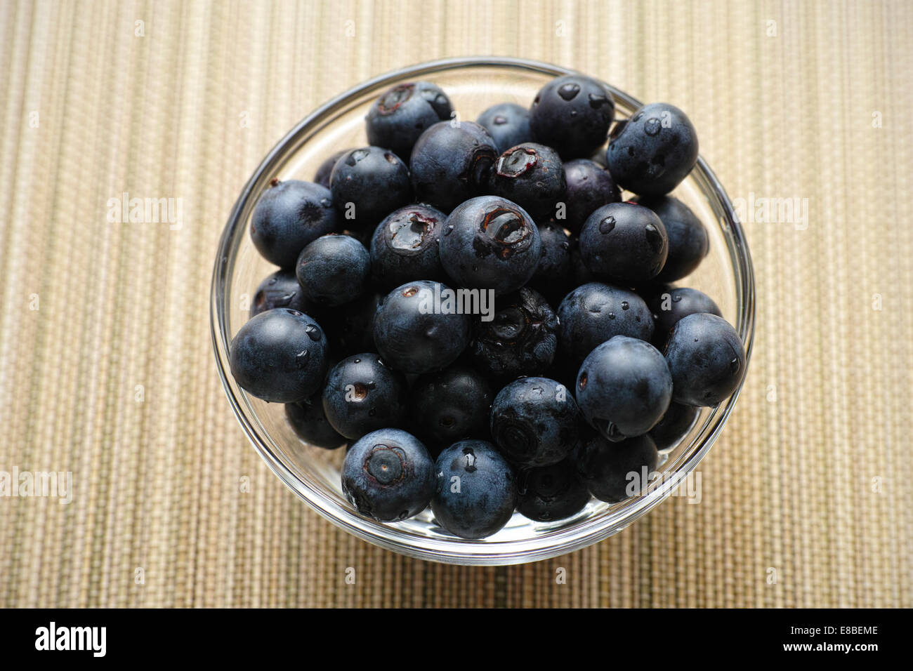 Blueberry in a bowl. Astonishing sharpness image. Medium format color rendering and image quality. Stock Photo