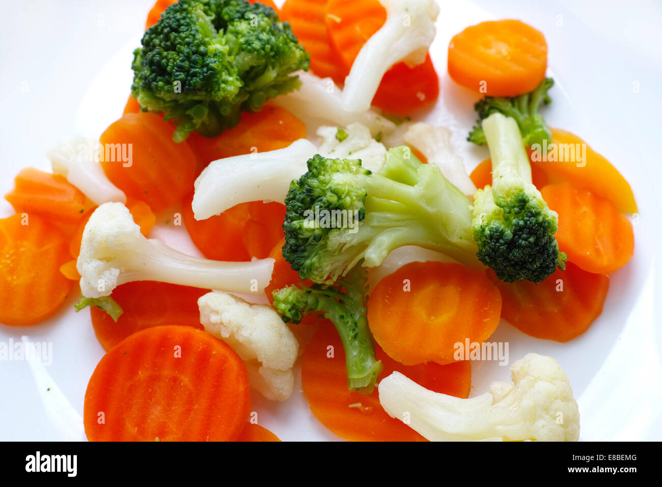 Carrot,  broccoli; cauliflower. Astonishing sharpness image. Medium format color rendering and image quality. Stock Photo