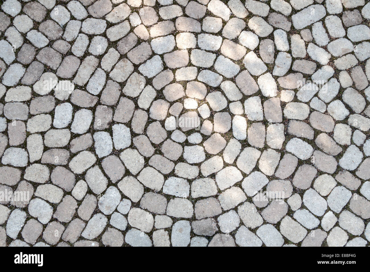 Mosaic of oval cobblestones Stock Photo