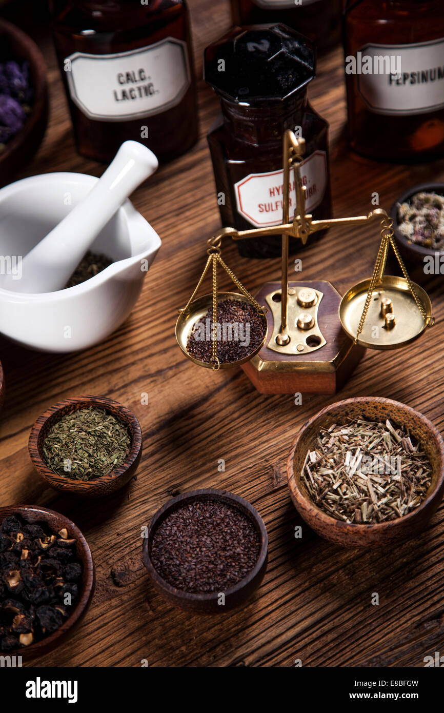 The ancient natural medicine, herbs and medicines Stock Photo Alamy
