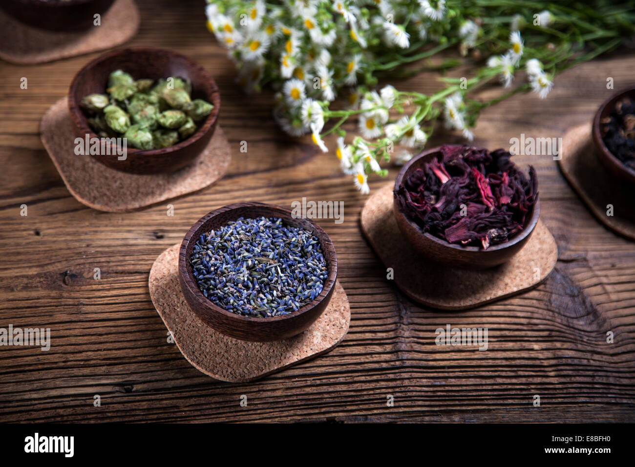 The ancient Chinese medicine, herbs and infusions. Natural flowers