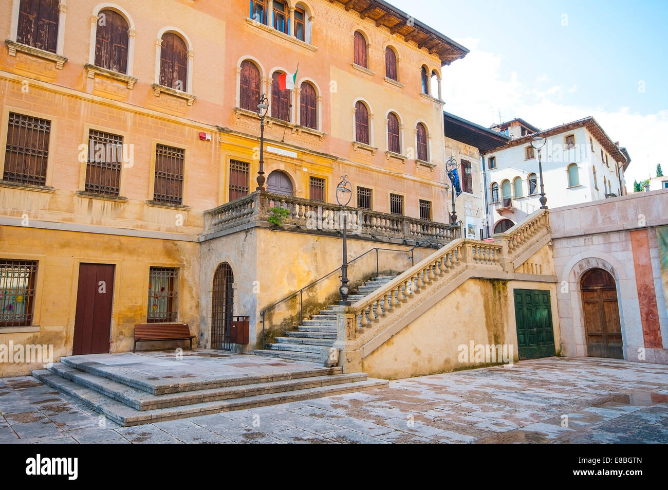 Square in Asolo, typical village near Venice Stock Photo