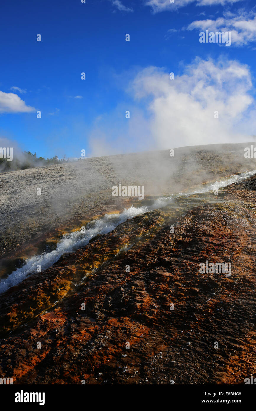 Grand Prismatic Spring in Yellowstone National Park, the largest hot spring in the USA, and the third largest in the world Stock Photo