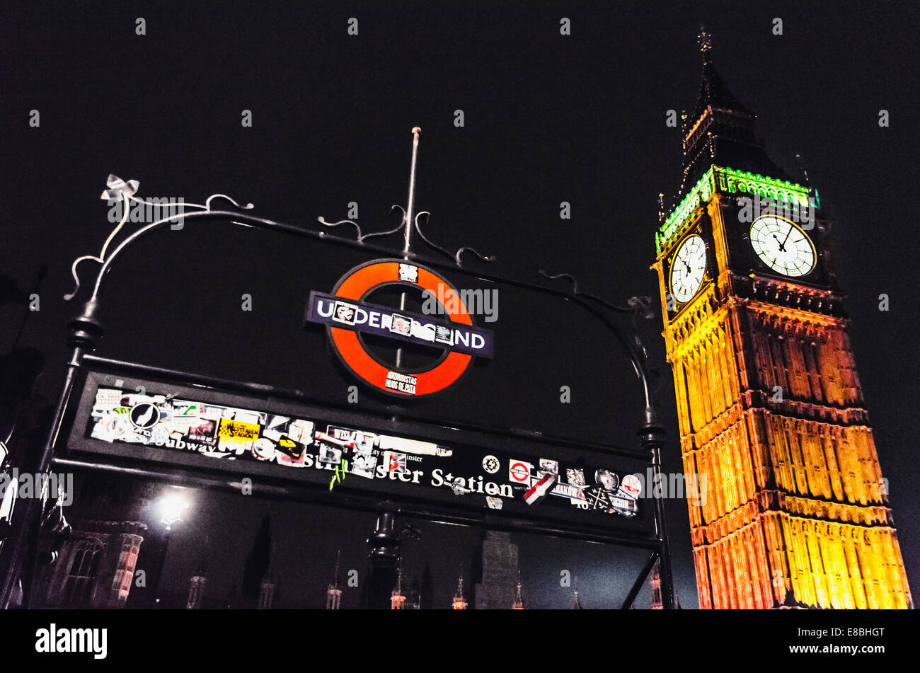 Big Ben London Underground Stock Photo