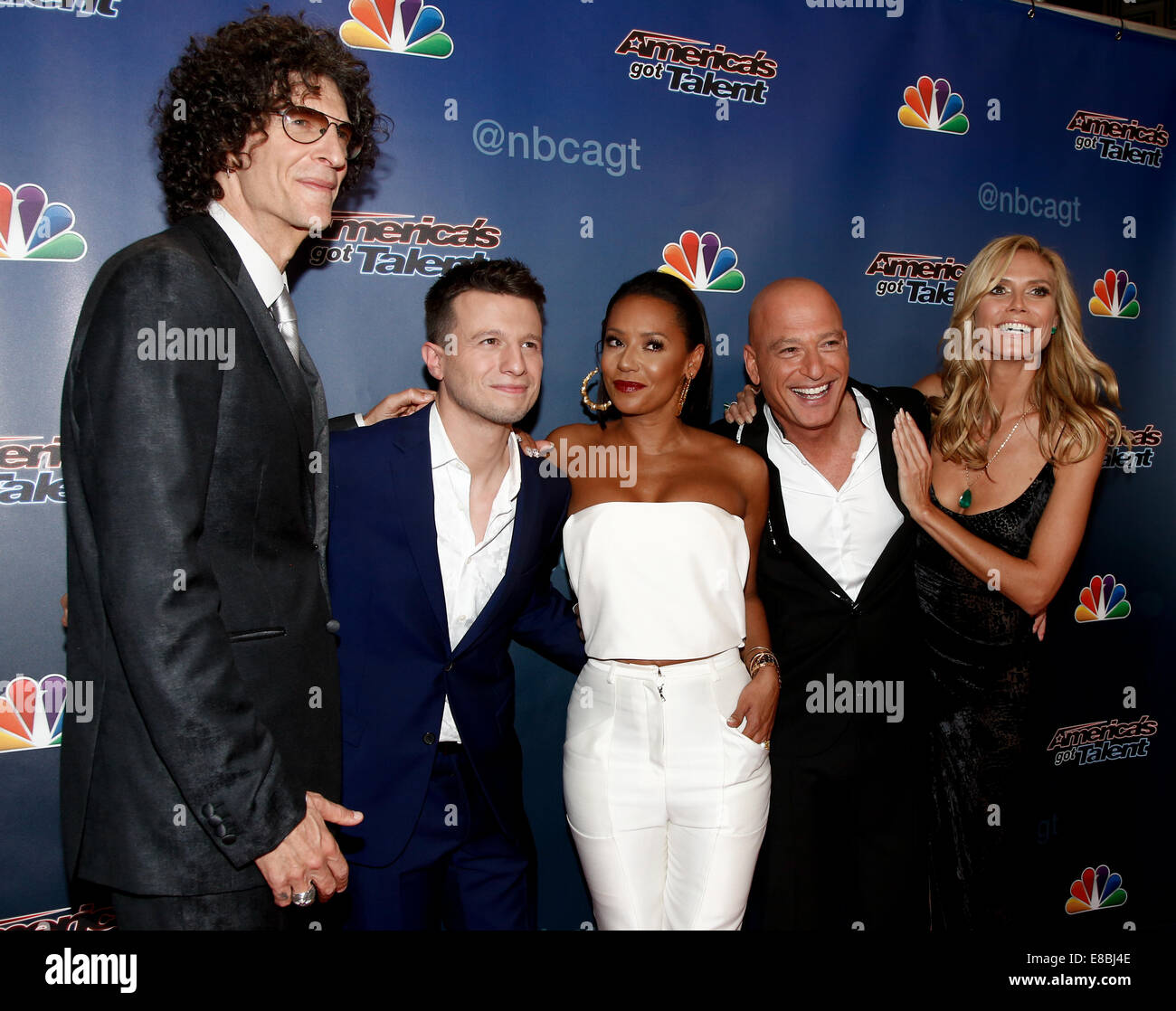 NEW YORK-SEP 17: (L-R) Howard Stern, Mat Franco, Mel B, Howie Mandel and  Heidi Klum attend the post-show red carpet of America's Stock Photo - Alamy