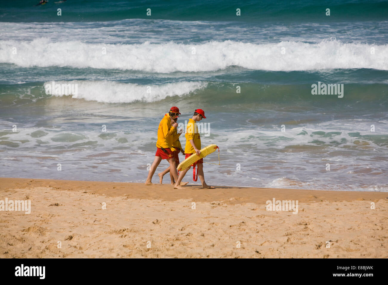 Two surf rescue life savers teenage boys on Manly beach,Sydney,Australia Stock Photo
