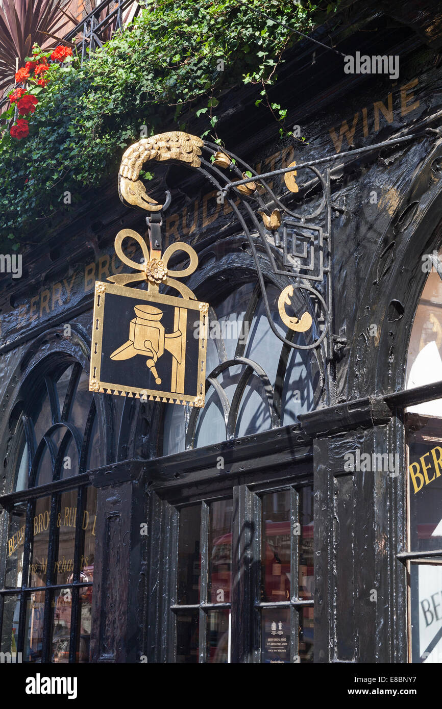 London, St James's Street Frontage of Berry Bros & Rudd, Wine Merchants