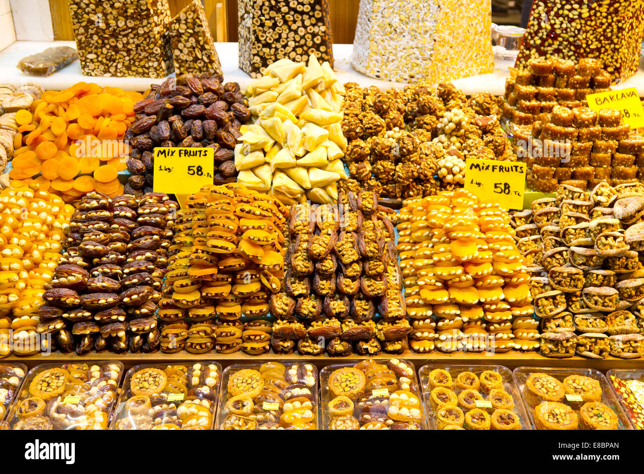 Turkish Sweets Spice Bazaar Istanbul Stock Photo Alamy
