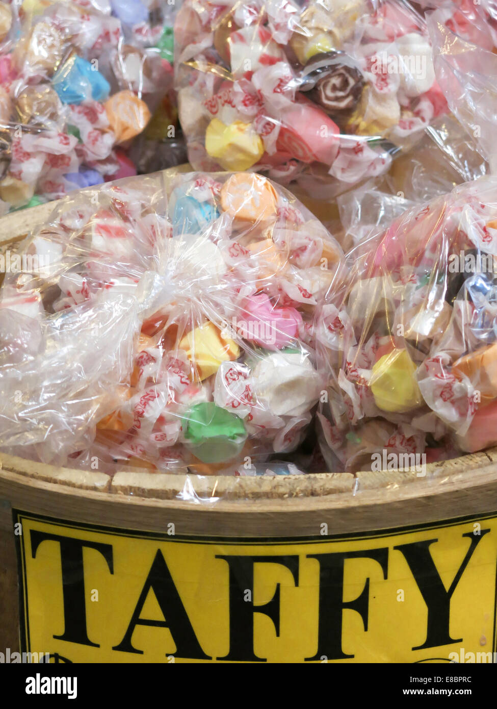 Bags of Salt Water Taffy, Wall Drug Store, Wall, South Dakota, USA Stock Photo