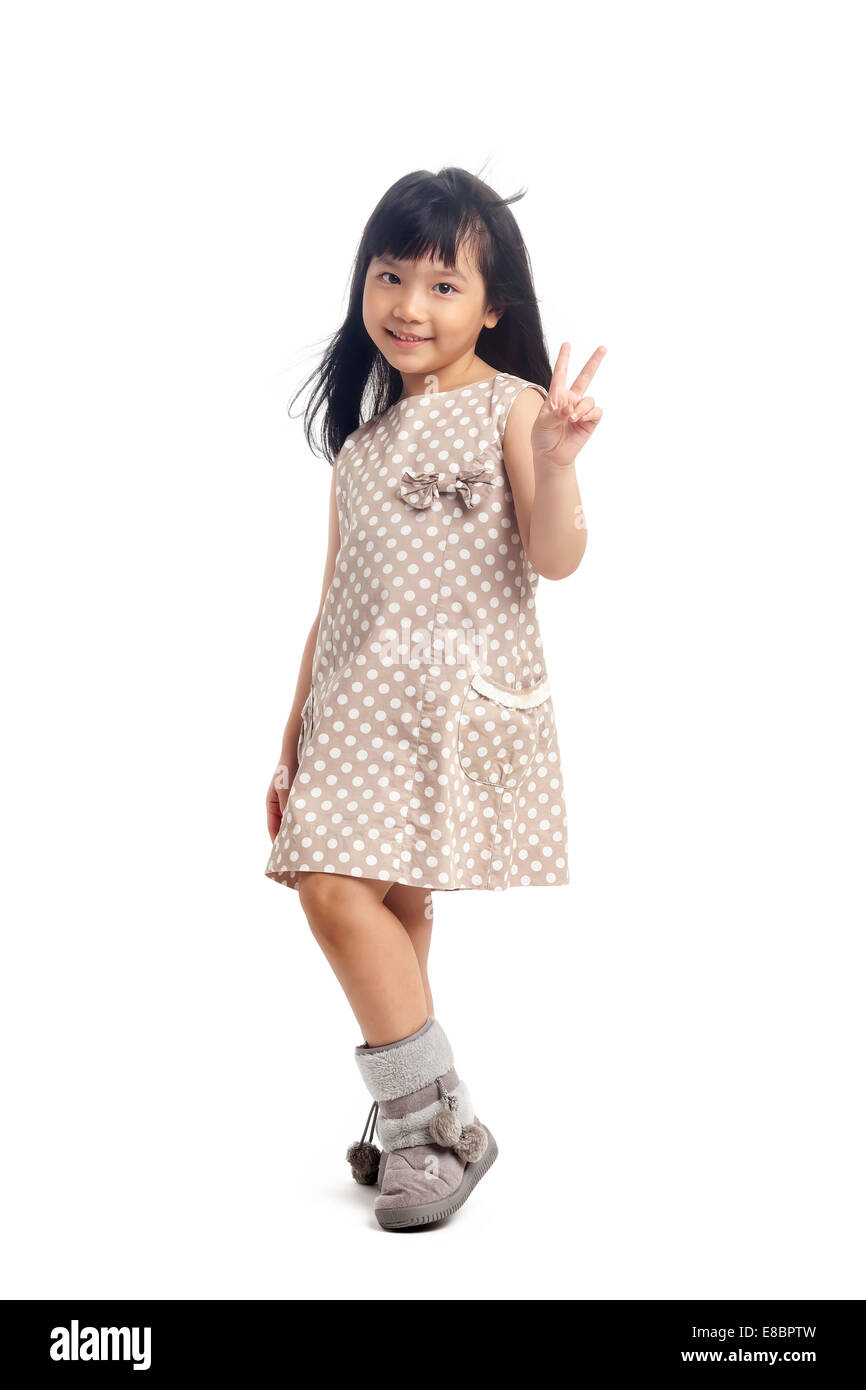 Fashion asian child on white background Stock Photo - Alamy