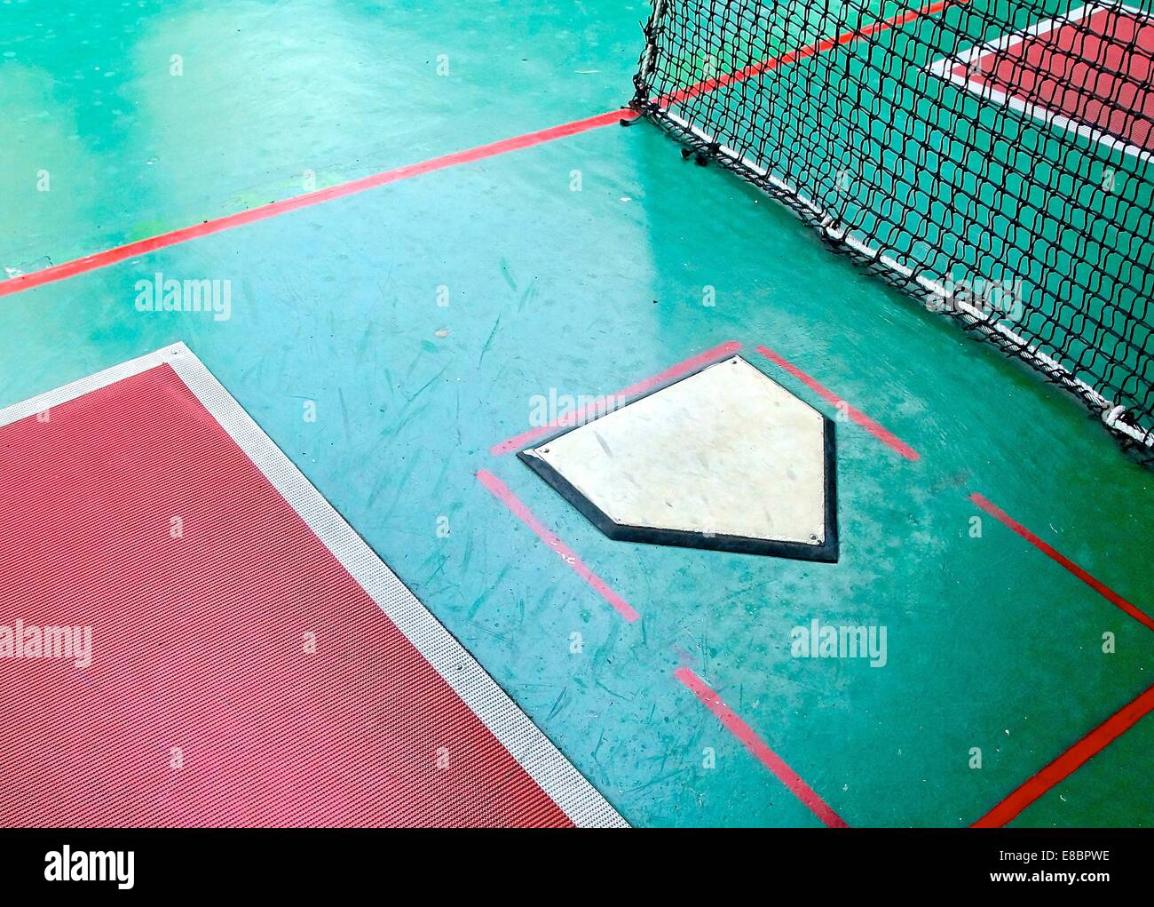 The close view of batting cage for practicing baseball Stock Photo Alamy