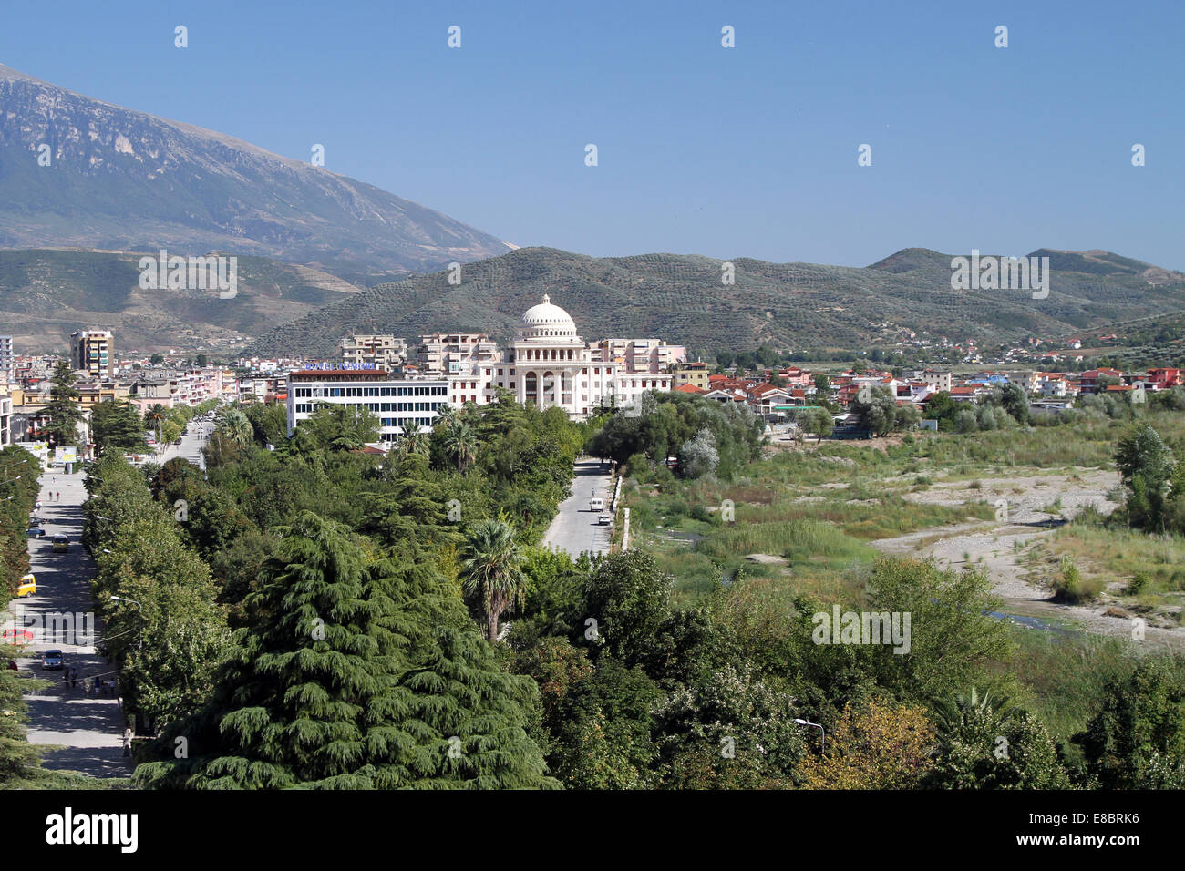 The main building of the University of Berat, in Berat, Albania on Wednesday 4 September 2013 Stock Photo