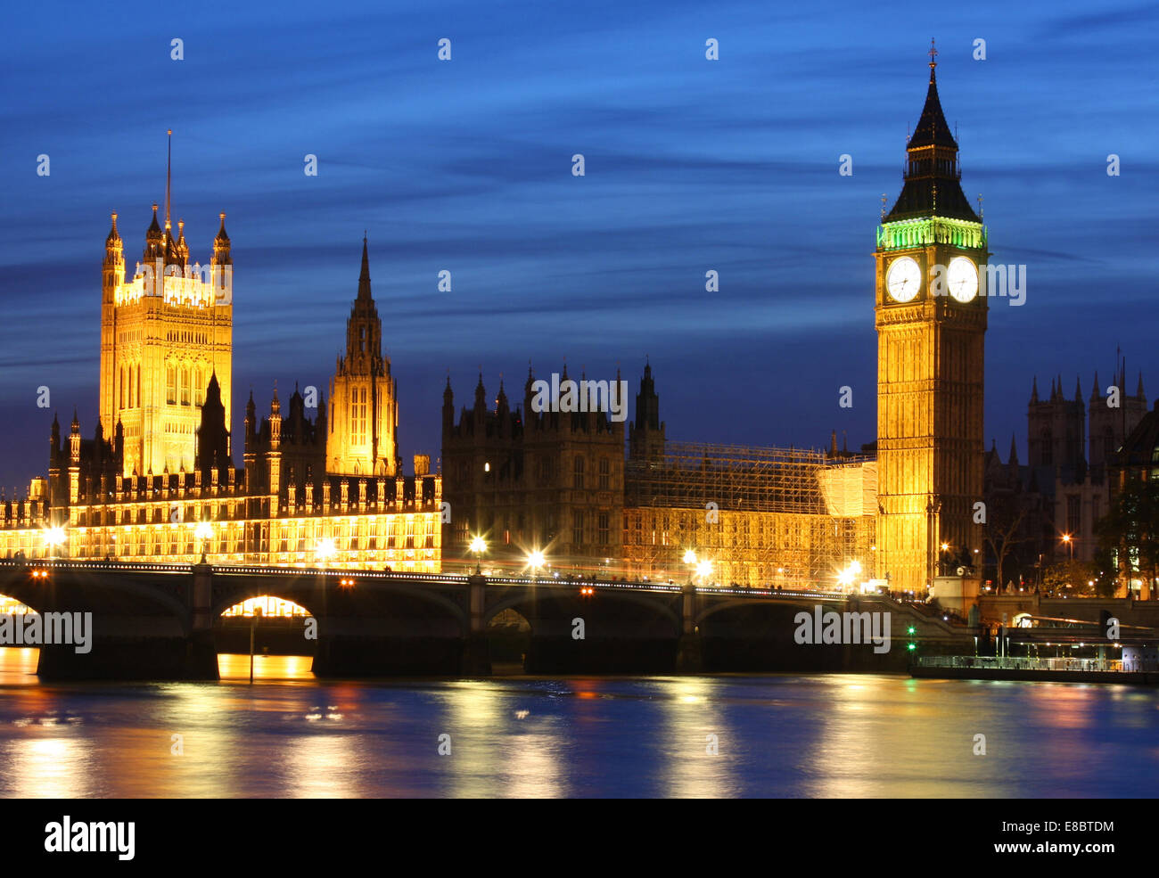Big Ben and Westminster Palace in London Stock Photo