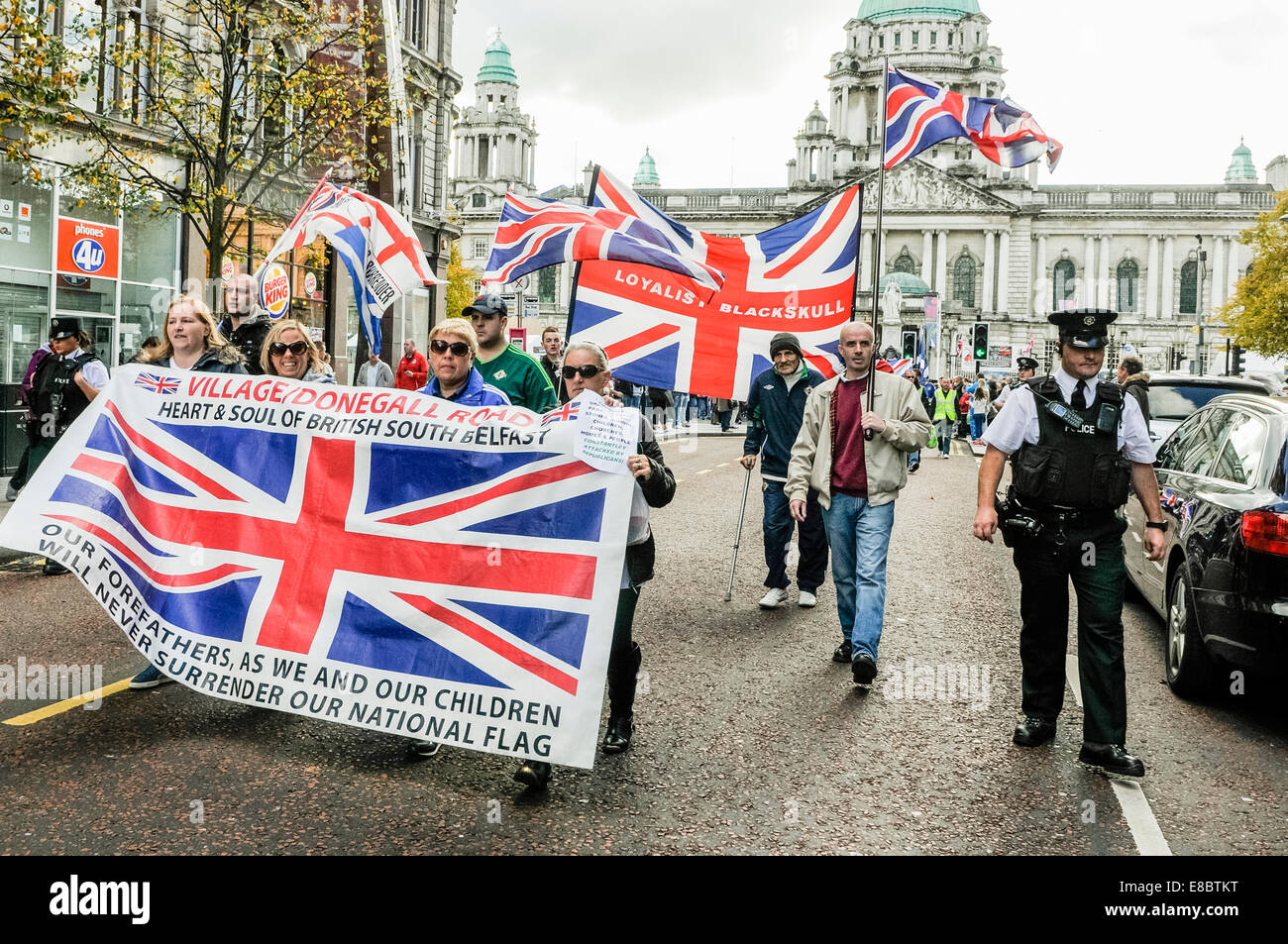 Belfast, Northern Ireland. 4 Oct 2014 Loyalists parade from Belfast