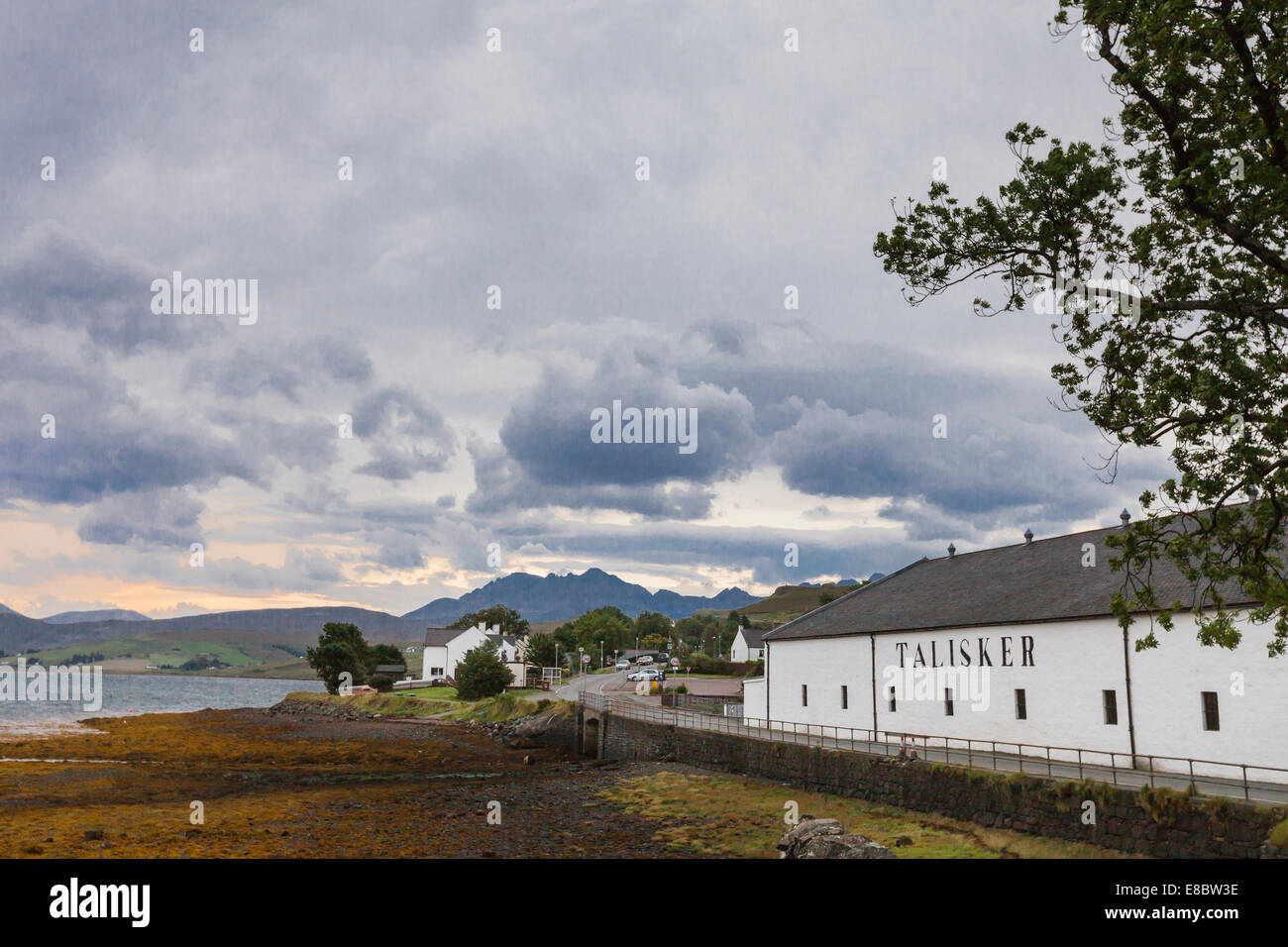 Talisker Distillery at Carbost on the Isle of Skye in Scotland. Stock Photo