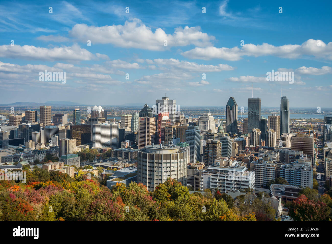 Skyline of downtown Montreal, in Quebec, Canada Stock Photo