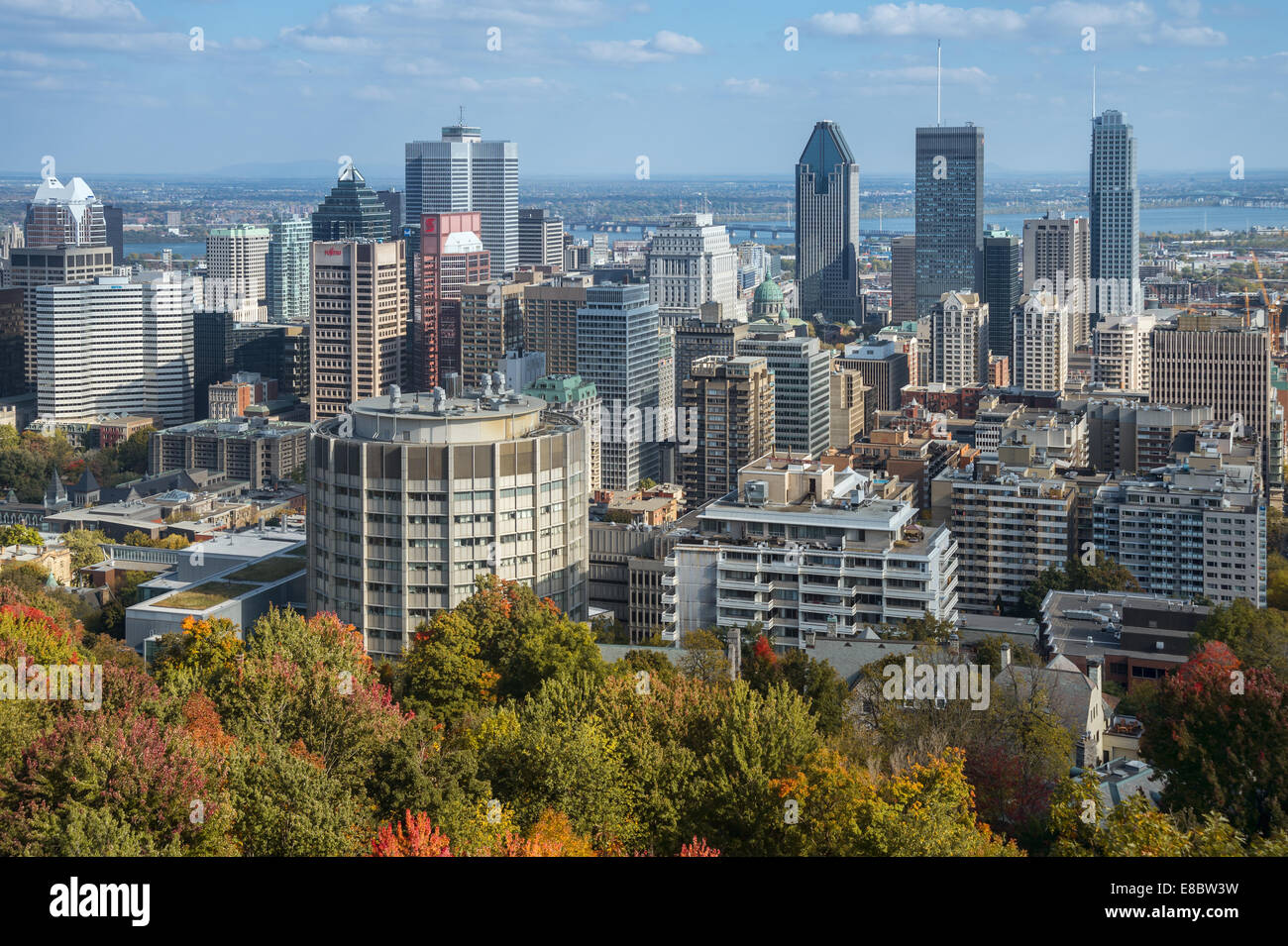 Skyline of downtown Montreal, in Quebec, Canada Stock Photo
