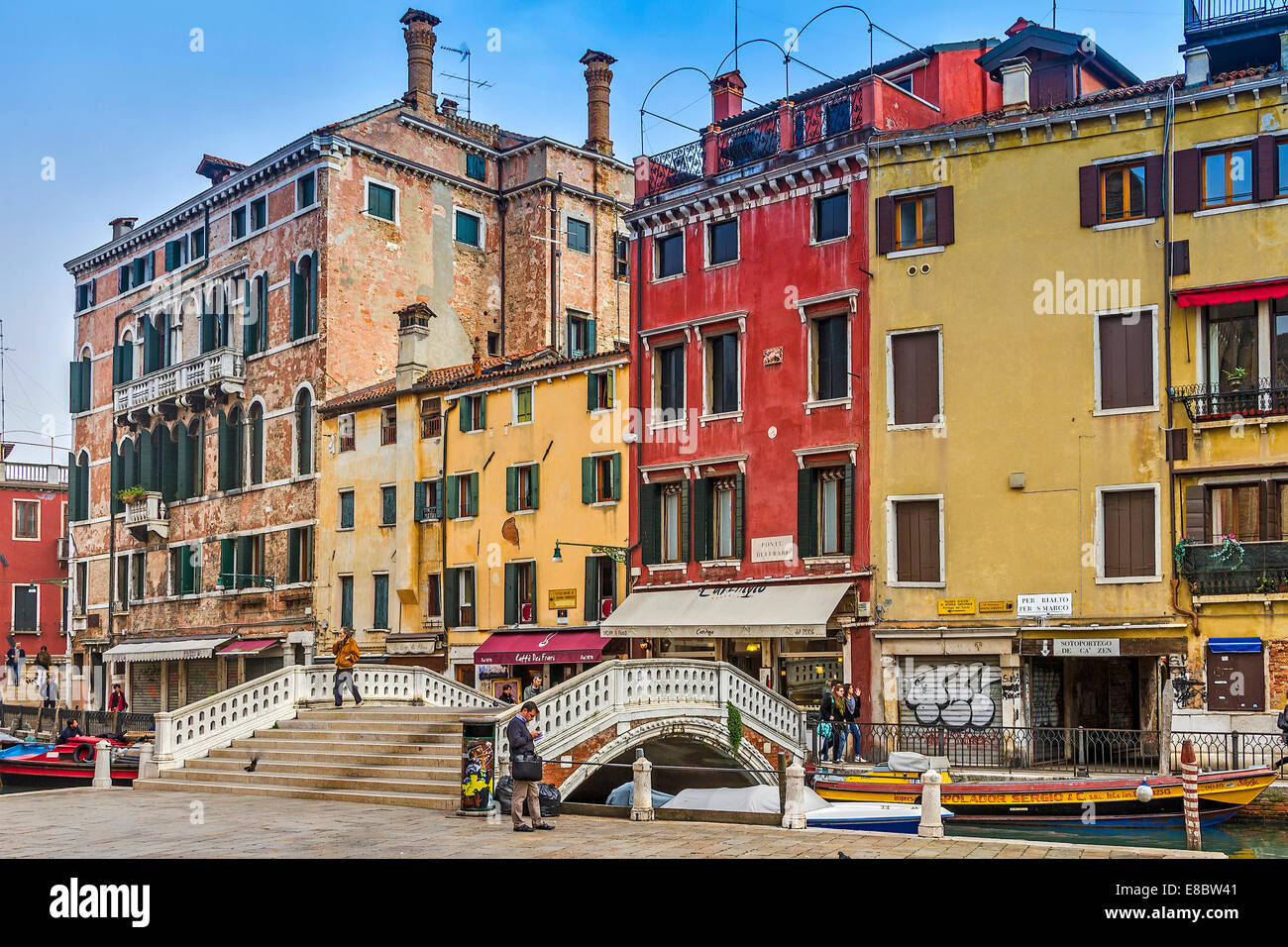 Canal Street Scene Venice Italy Stock Photo