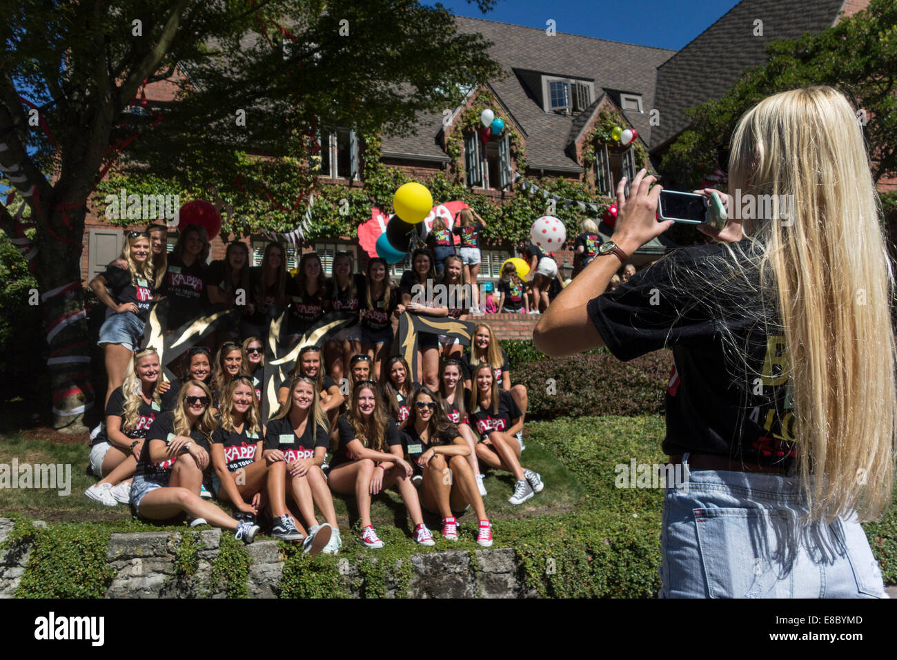 Kappa Kappa Gamma sorority party for bid week, University of Washington, Washington State, USA Stock Photo