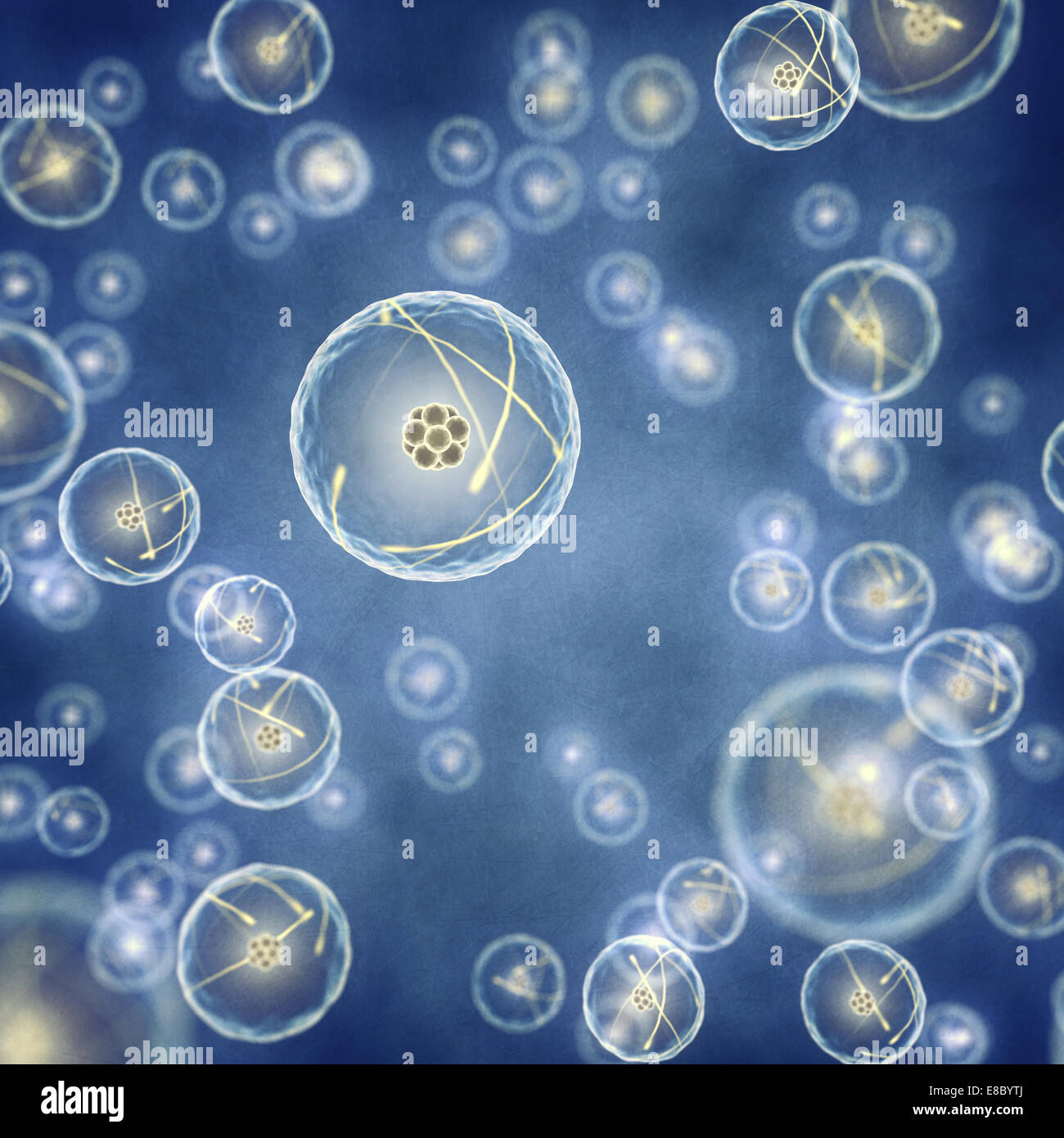 Atoms and their electrons , Nuclear energy Stock Photo