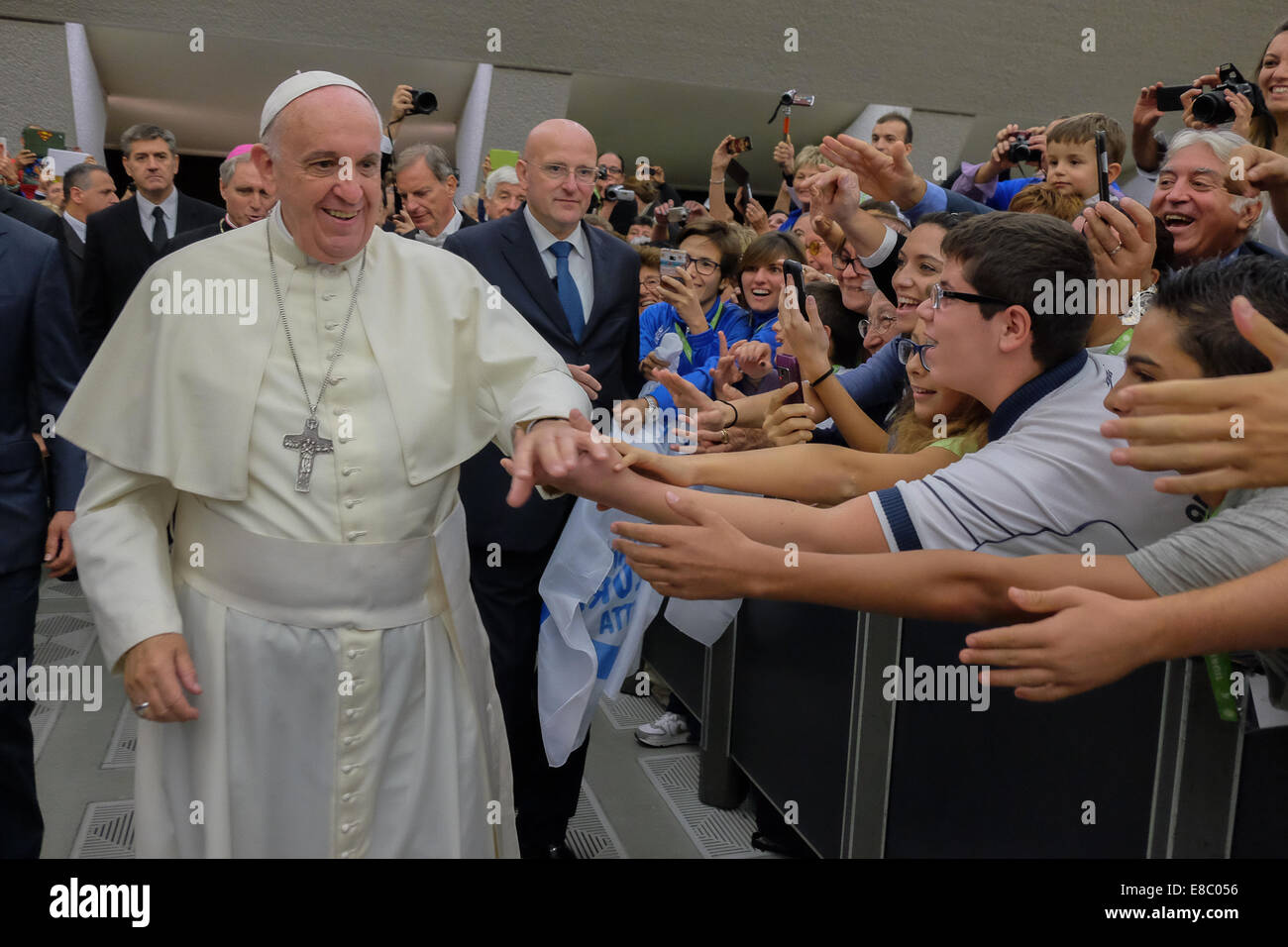 Vatican City. 4th Oct, 2014. 'Believe to Be alive' Pope Francis meet the paralympics athletes, Vatican city , Nervi Hall, 04 th October 2014 Credit:  Realy Easy Star/Alamy Live News Stock Photo