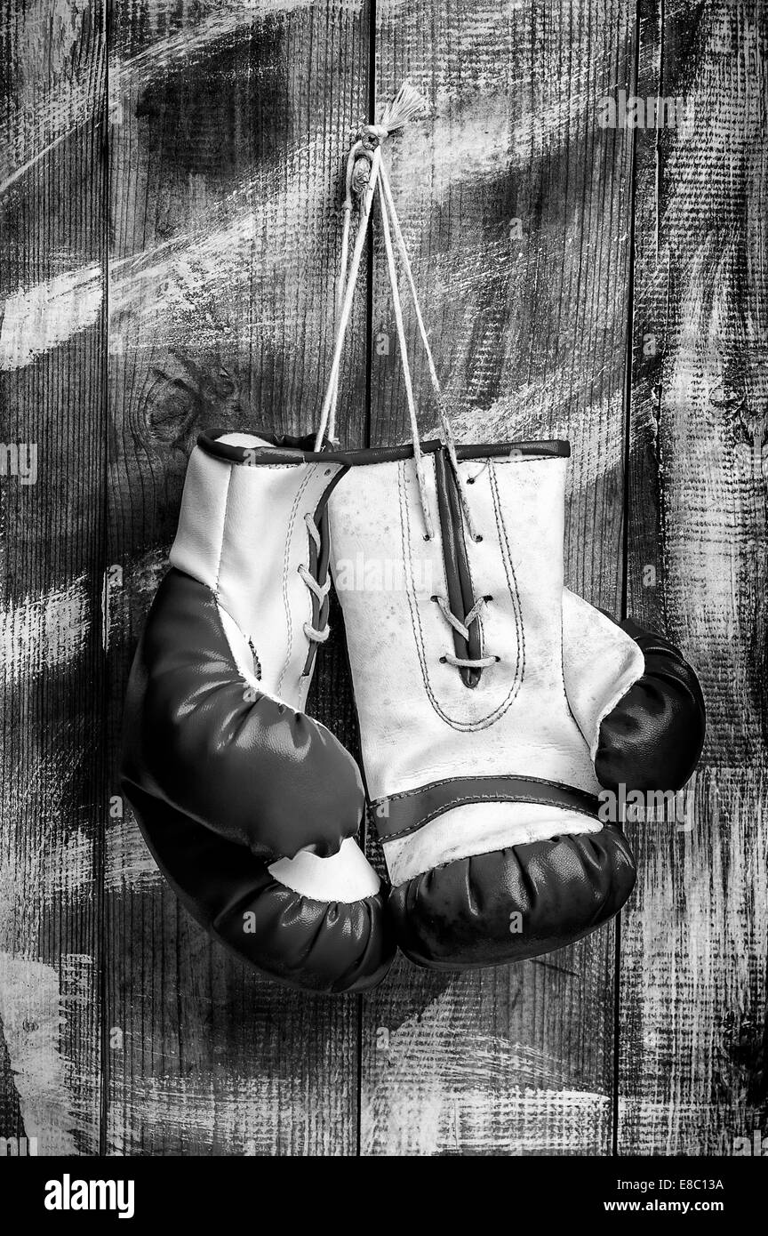 Boxing gloves hanging string Black and White Stock Photos & Images Alamy