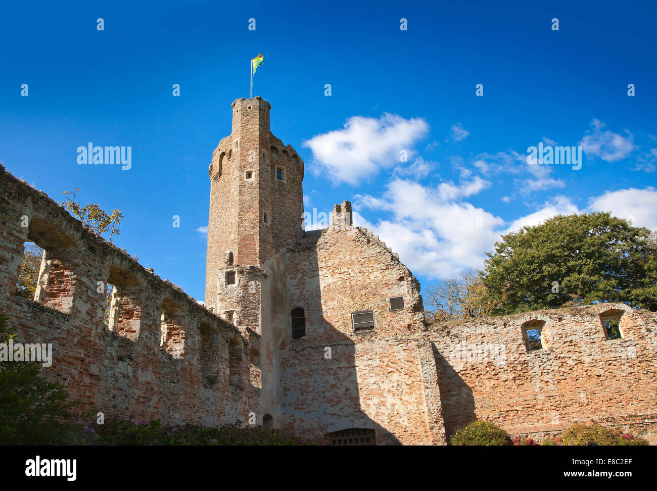 Caister castle ruin, UK's earliest brick built example, with grade1