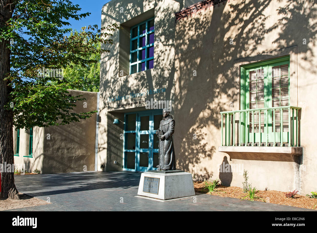 New Mexico History Museum entrance, Santa Fe, New Mexico USA Stock Photo