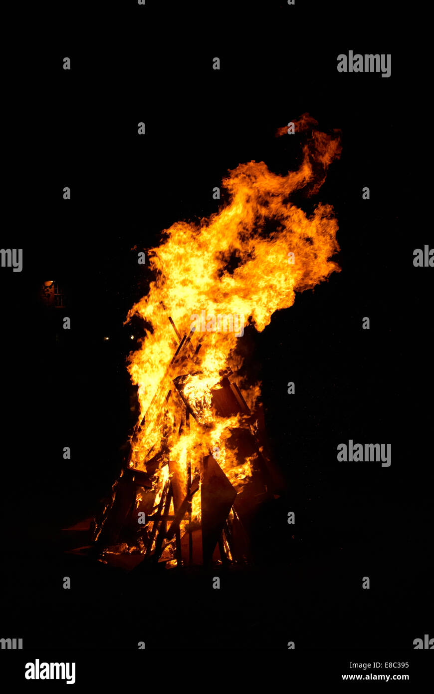 Bonfire, Guy fawkes Night, Matfen Stock Photo