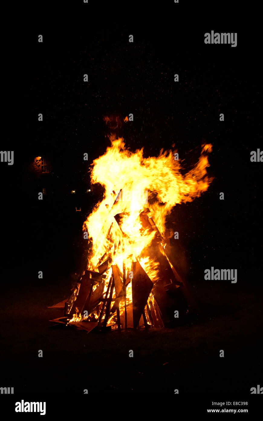 Bonfire, Guy fawkes Night, Matfen Stock Photo