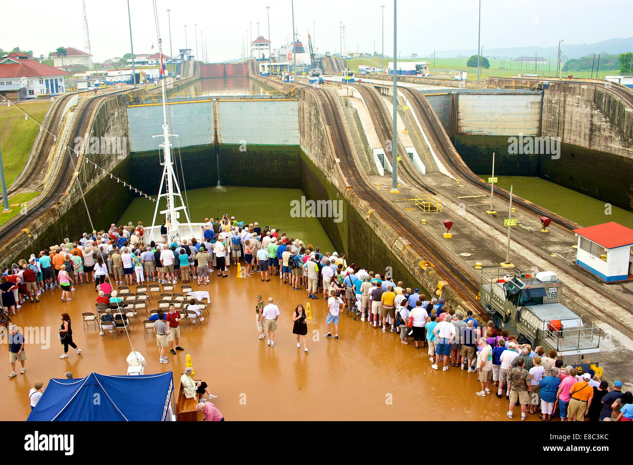 Entering the Panama Canal on a cruise ship Stock Photo - Alamy