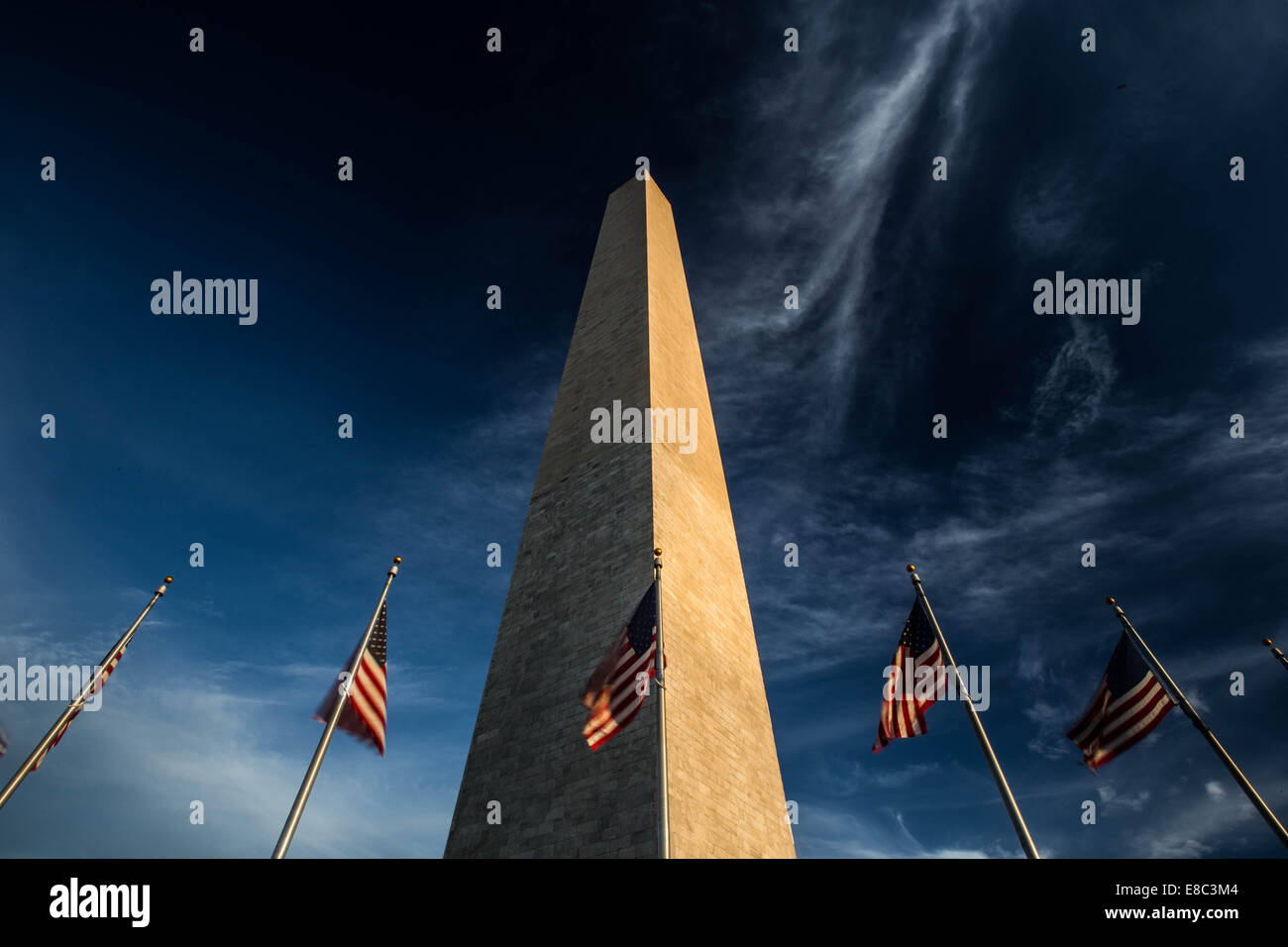 Flags at the Washington Monument in Washington DC Stock Photo - Alamy