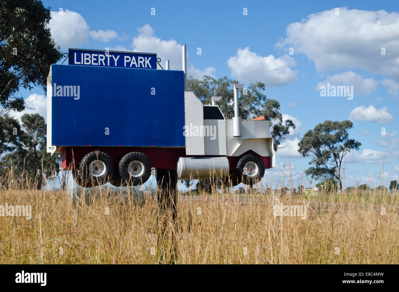 Roadside mail box built as a truck on Oxley Hwy NSW Australia Stock Photo