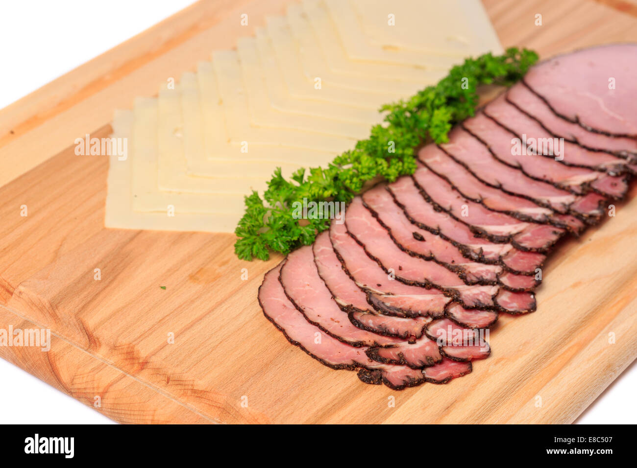 Sliced pastrami sandwich meat and swiss cheese Stock Photo Alamy