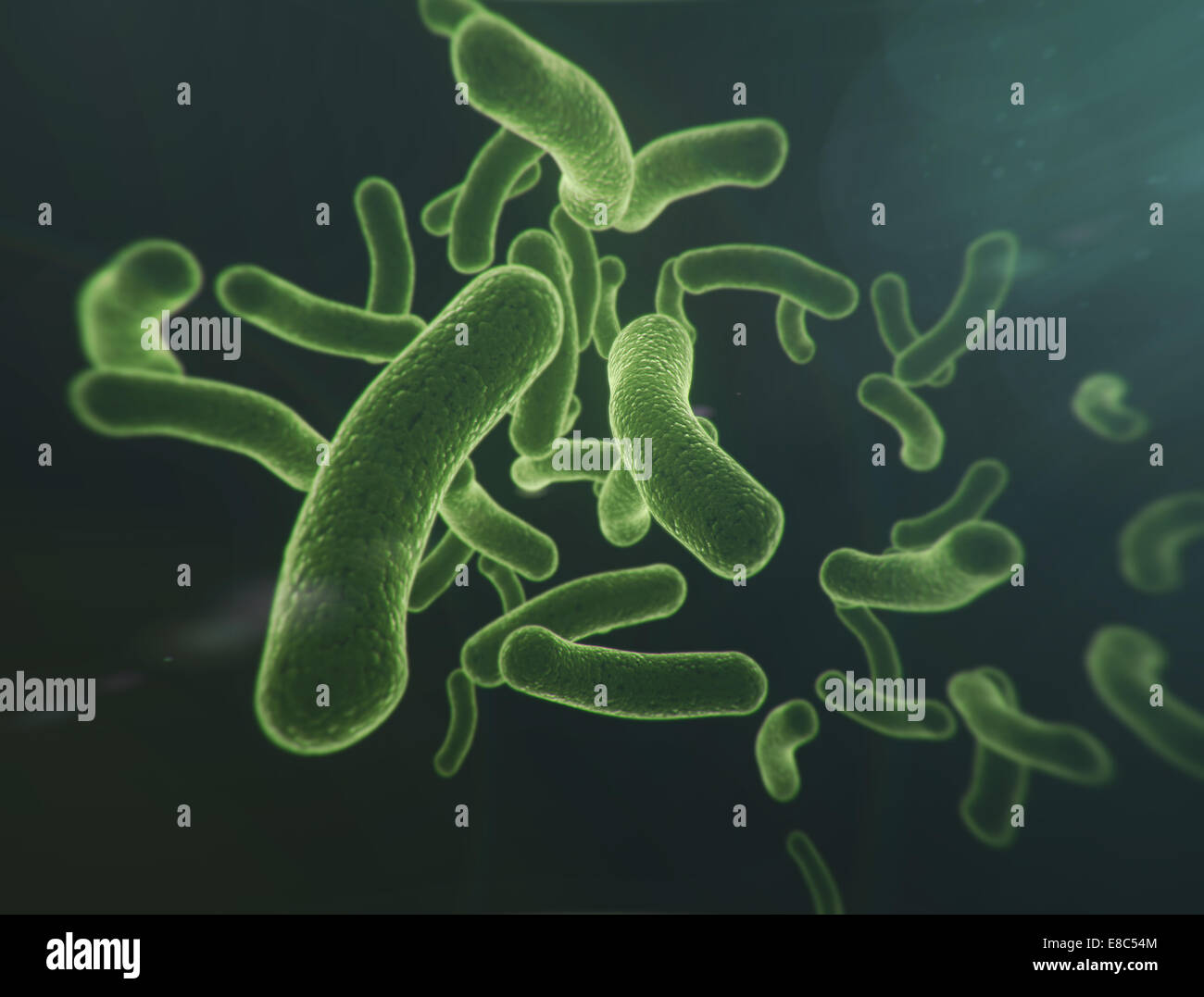 Flowing group of bacteria cells Stock Photo