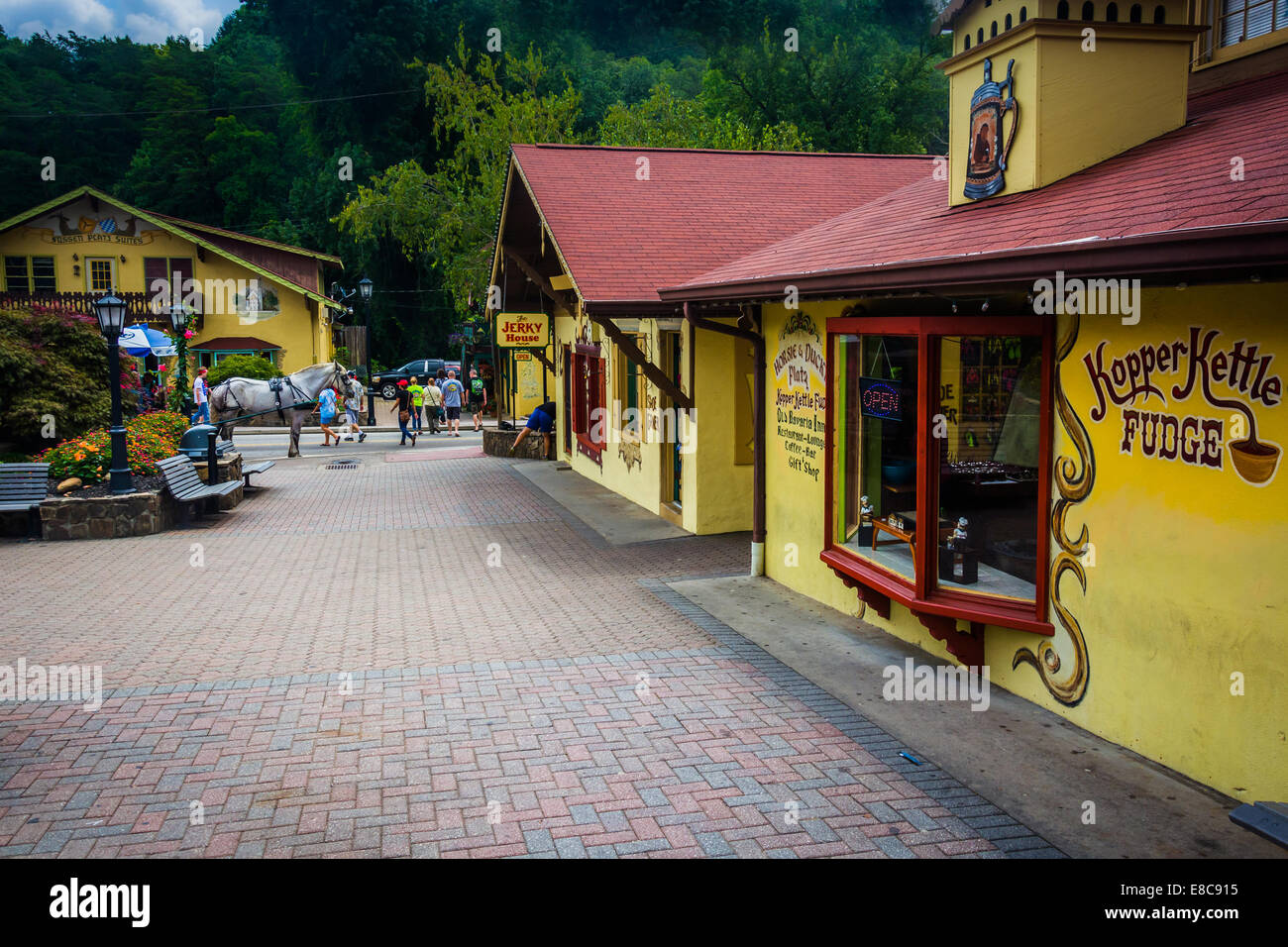 Shops in Helen, Stock Photo Alamy