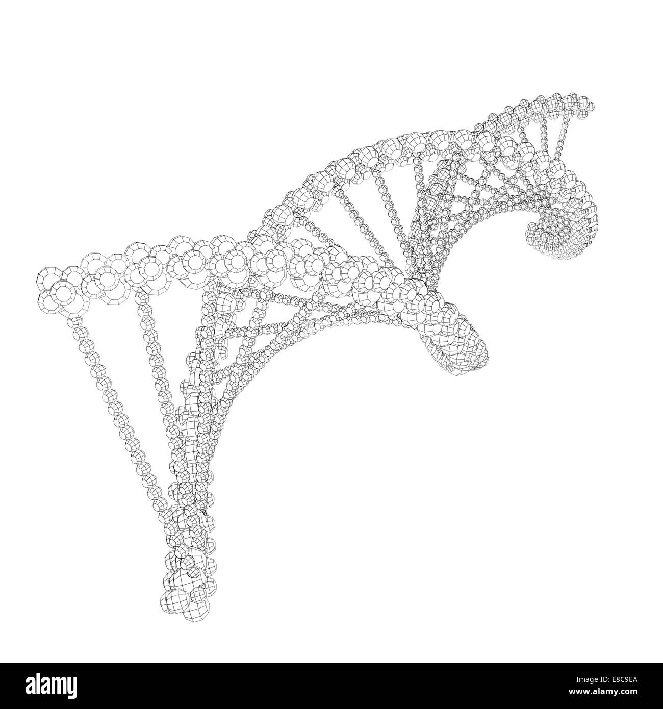 Illustration of wire-frame DNA chain Stock Photo - Alamy
