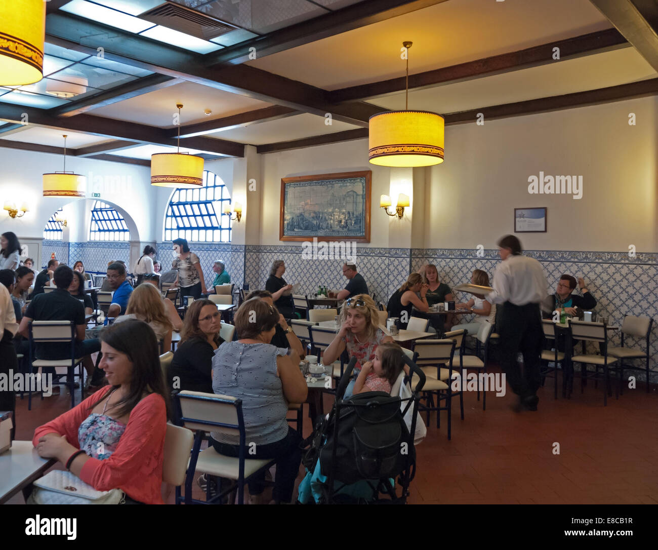 Interior of the famous café Casa Pasteis de Belém, LIsbon, Portugal
