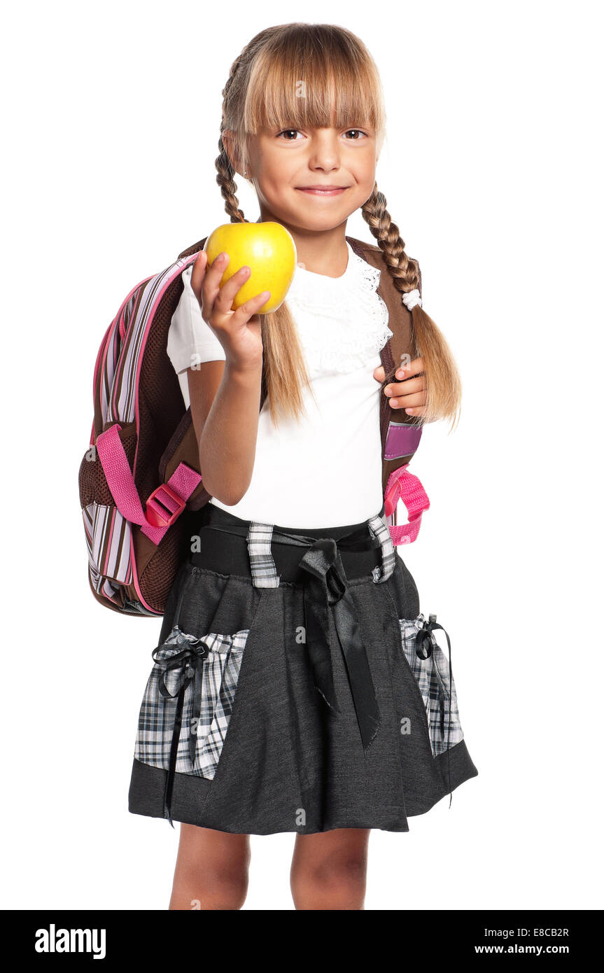 Little girl with backpack Stock Photo - Alamy