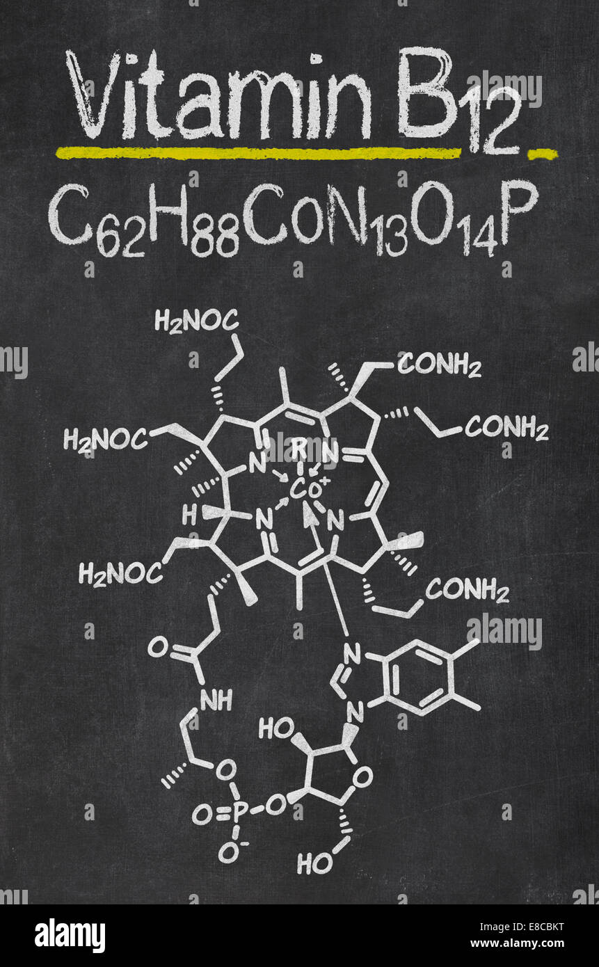 Blackboard with the chemical formula of Vitamin B12 Stock Photo - Alamy
