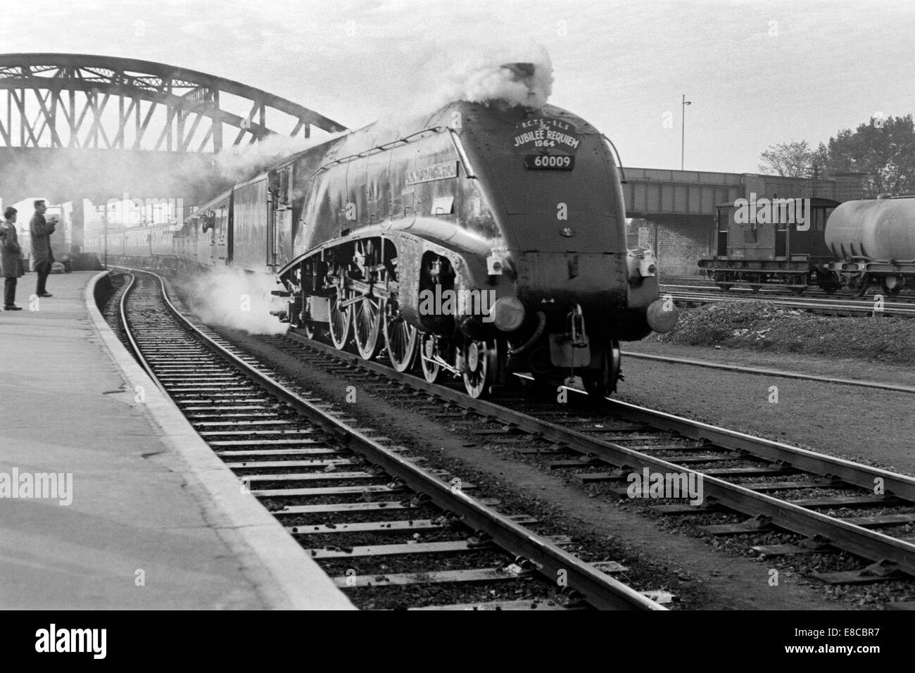 original british railways steam locomotive number 60009 union of south africa at peterborough during the1960s Stock Photo