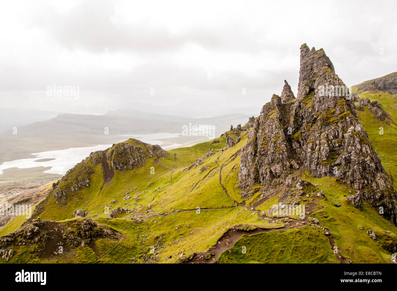rock formation at the old man of storr on scottish isle of skye Stock Photo