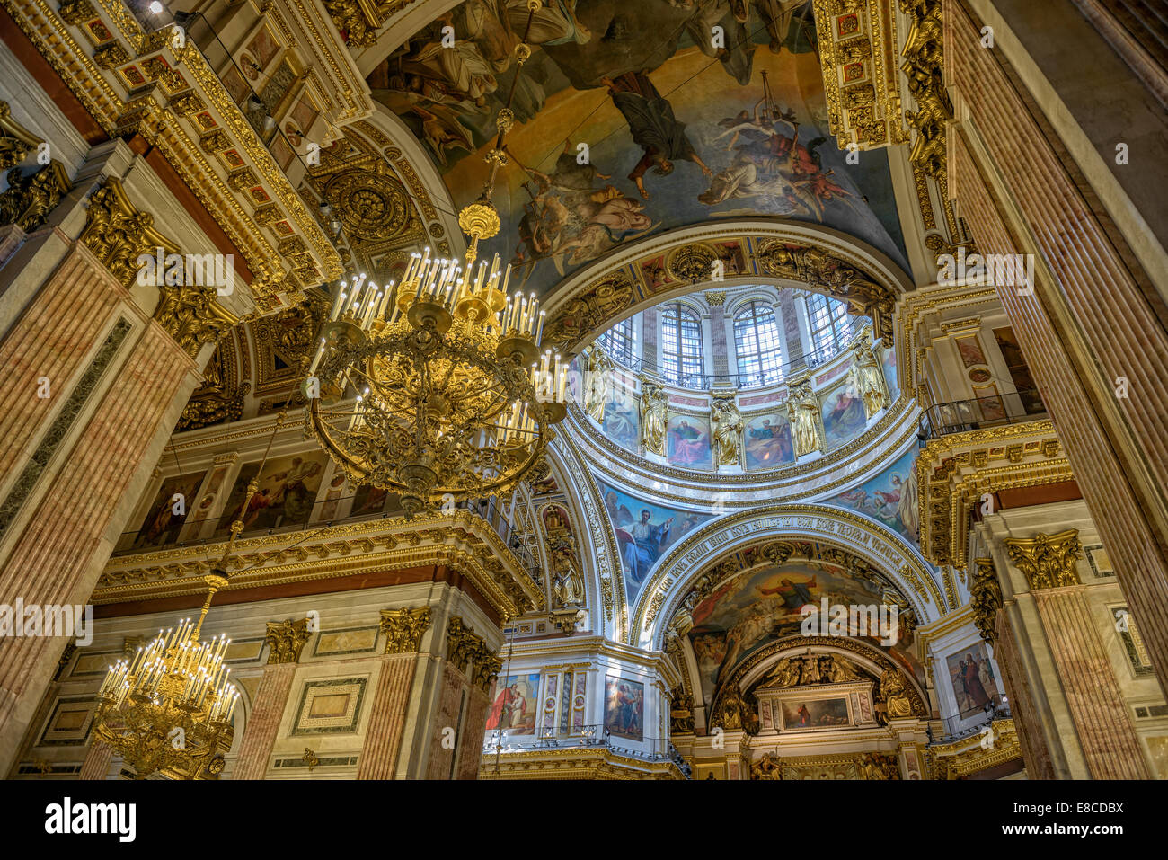 Interior of Saint Isaac's Cathedral in St. Petersburg. Russia Stock Photo