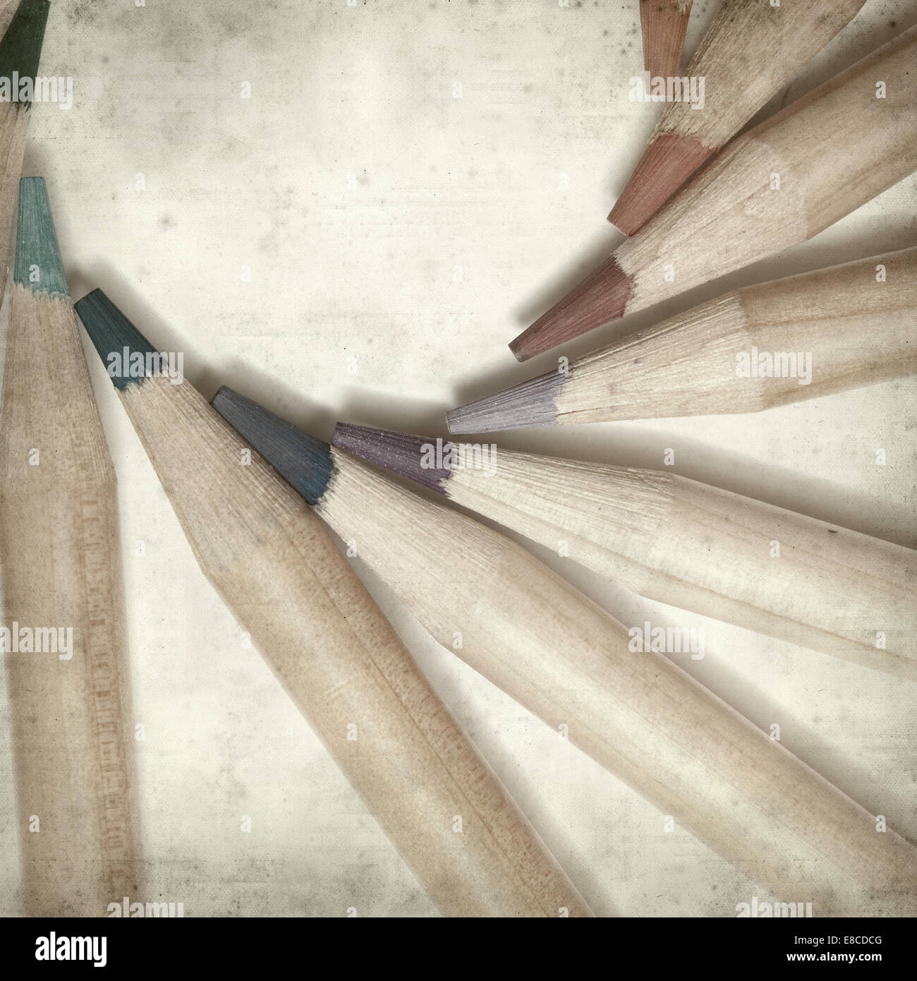 textured old paper background with color pencils Stock Photo - Alamy