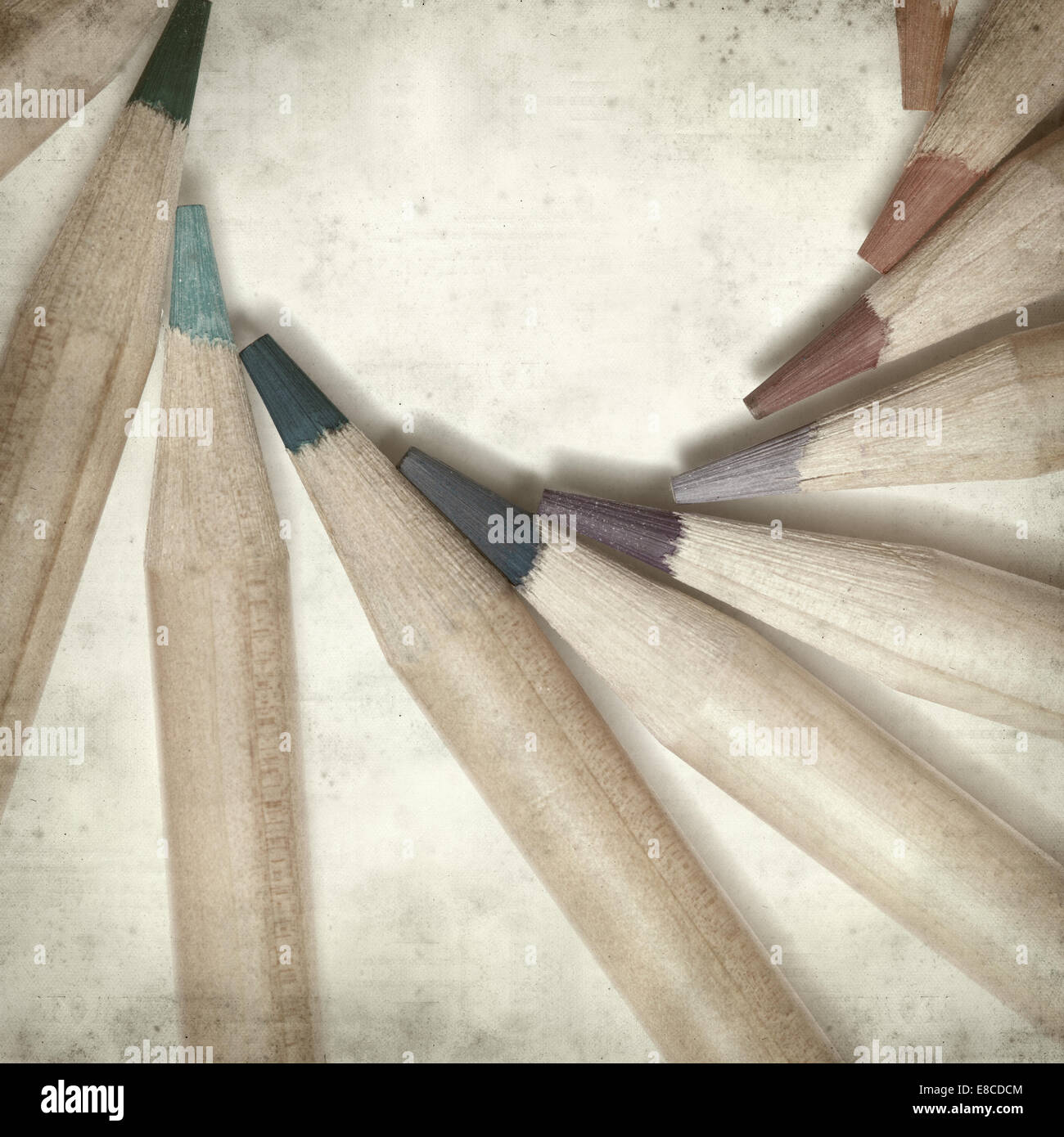 textured old paper background with color pencils Stock Photo - Alamy