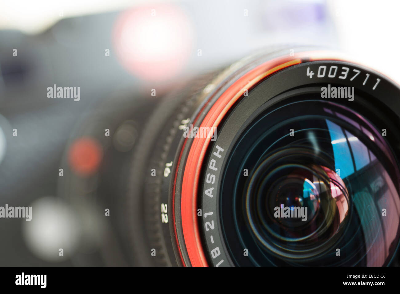Leica lens closeup Stock Photo