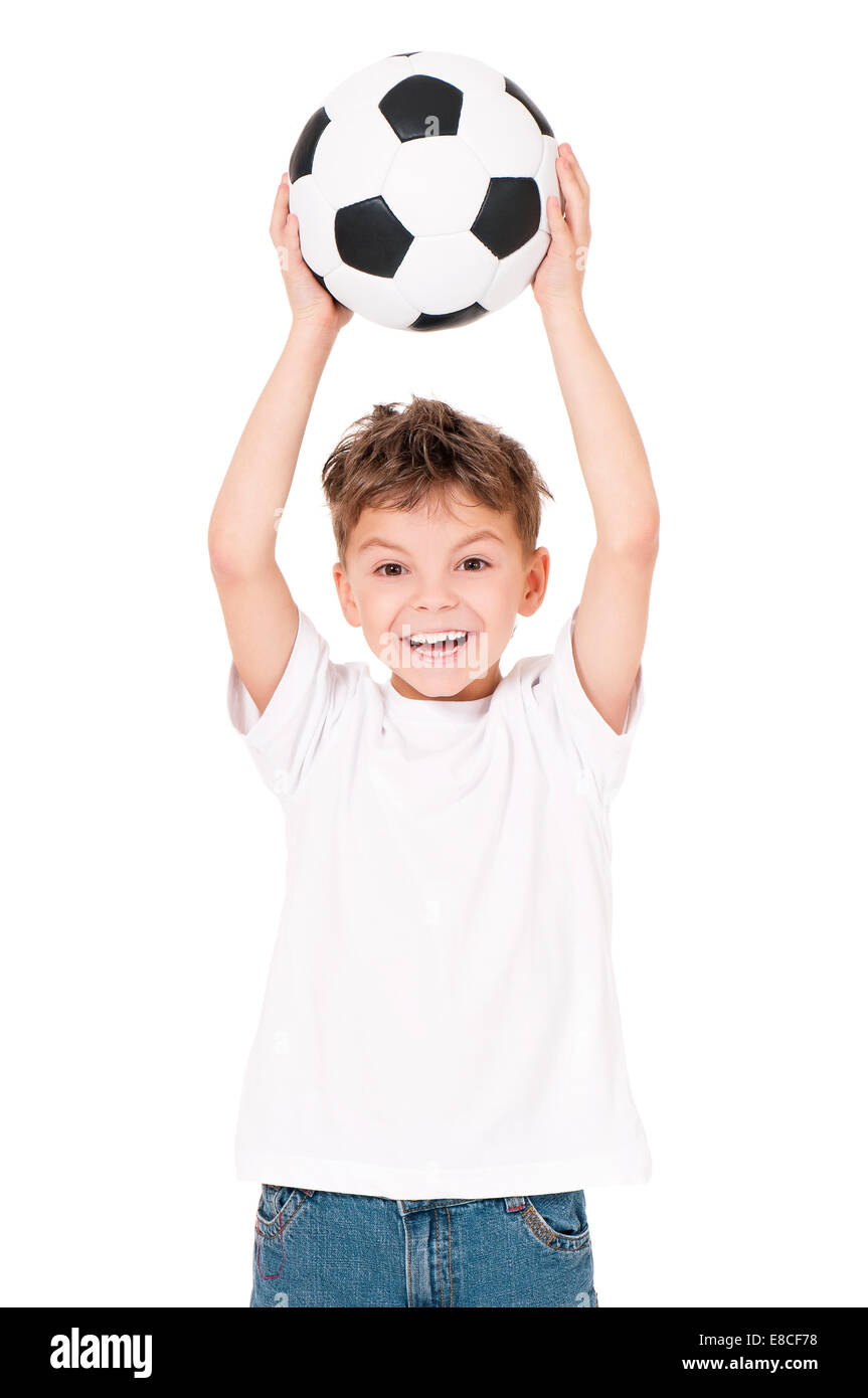 Boy with soccer ball Stock Photo