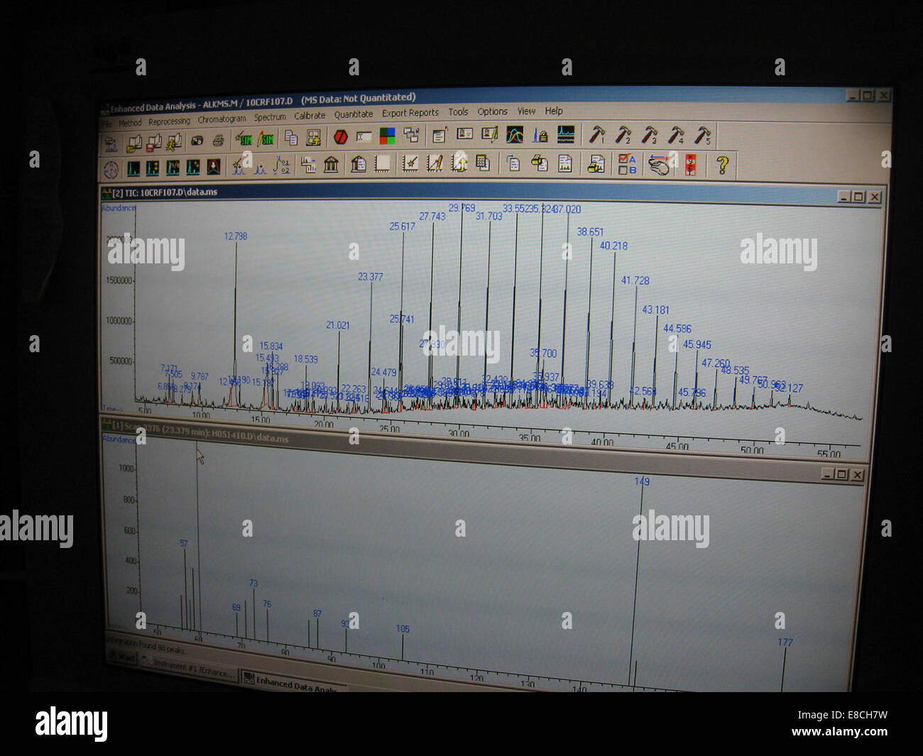 Mass Spectrometer Analysis Results Stock Photo Alamy