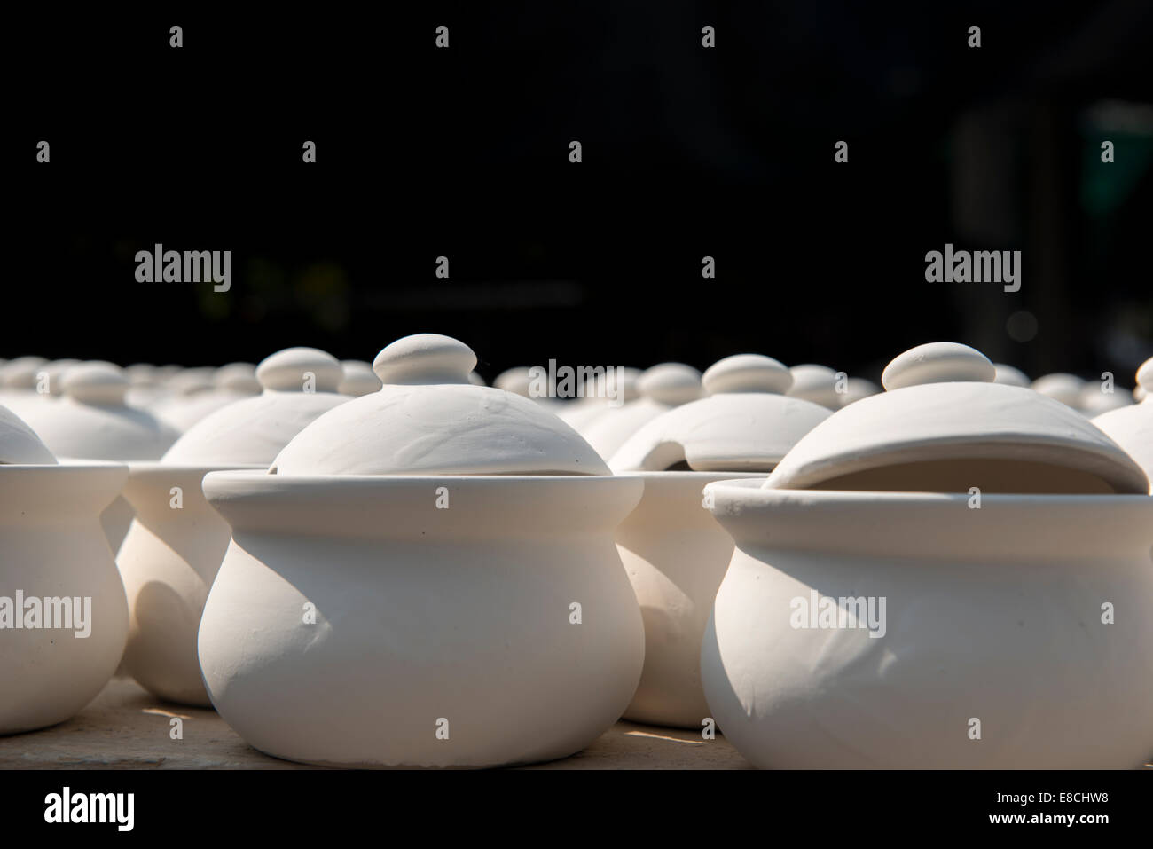 Half done of ceramic ware in ceramic factory Lampang, Thailand Stock