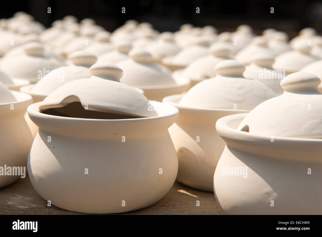 Half done of ceramic ware in ceramic factory Lampang, Thailand Stock